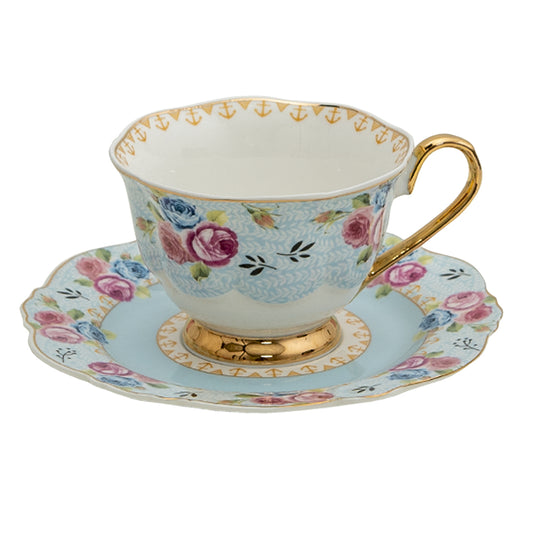 Tasse et soucoupe 160 ml Bleu Blanc Porcelaine