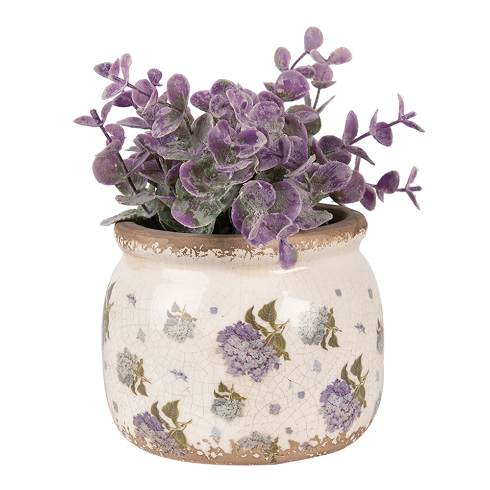 Pot de fleurs Ø 12x10 cm Beige Bleu Céramique