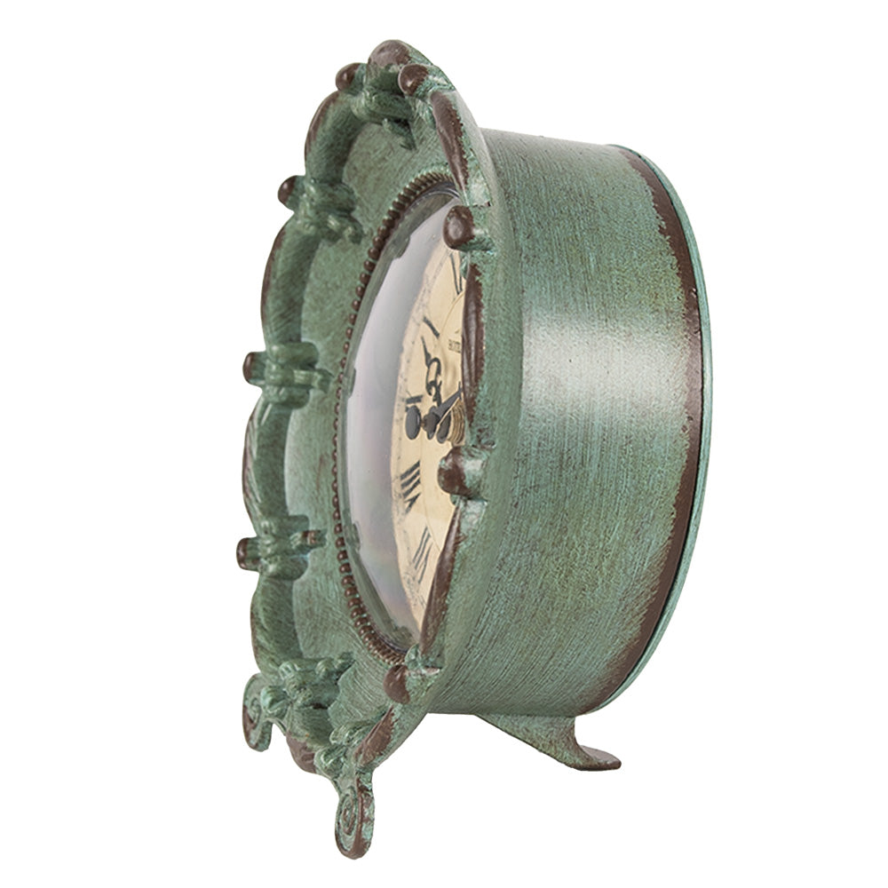 Horloge  Vert Fer Verre 15x7x16 cm