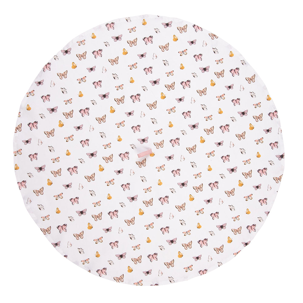 Torchon de cuisine Ø 80 cm Beige Rose Coton Papillons Rond